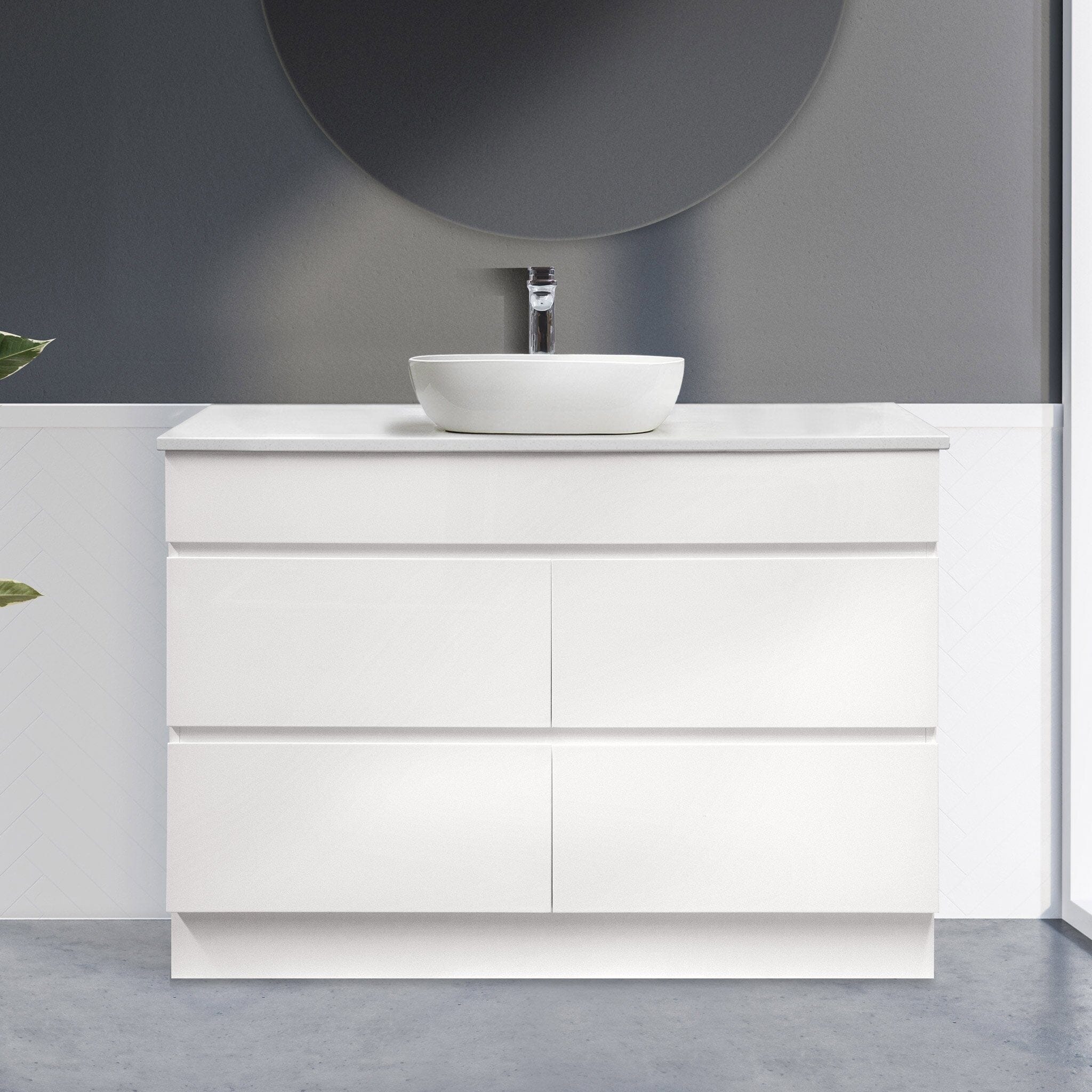 Mia 1200mm Bathroom Vanity Single Bowl + Bliss Stone Top AROVA
