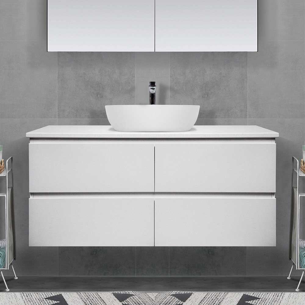 Mia 1200mm Wall Hung Single Vanity + Bliss Stone Top AROVA