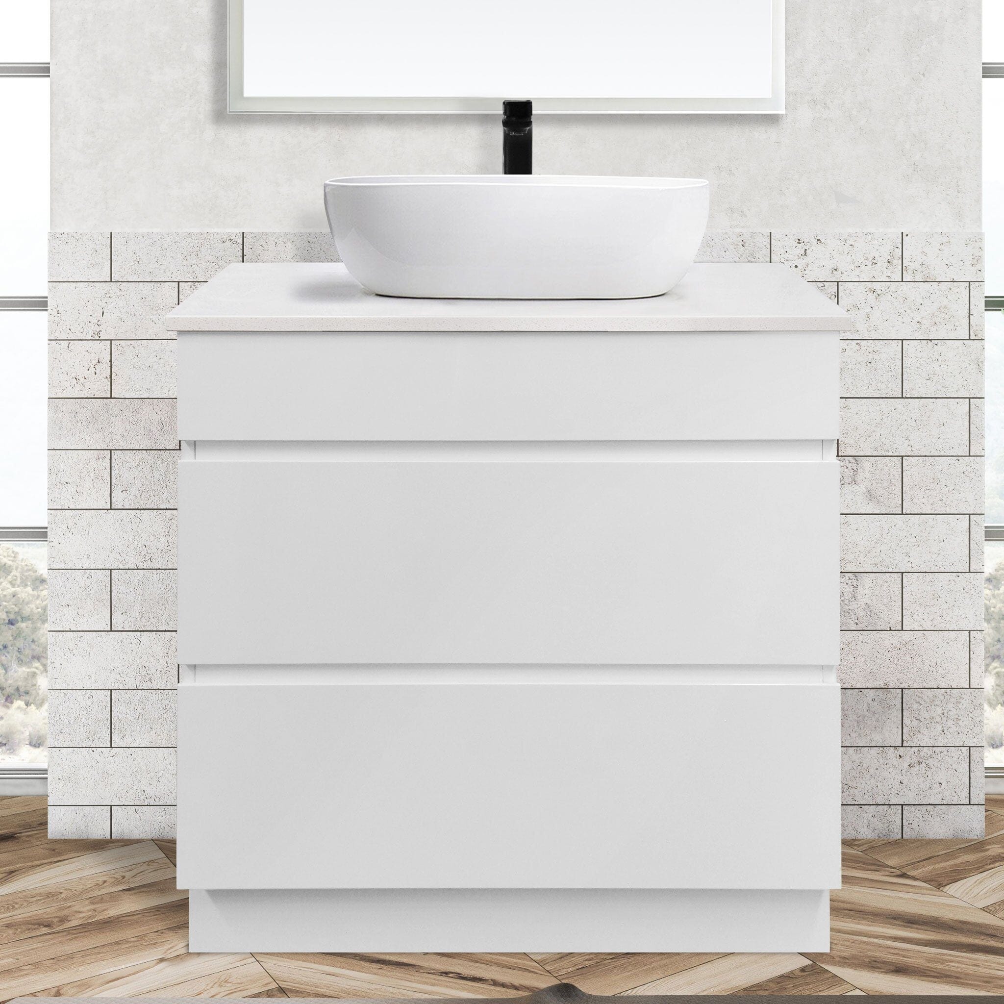 Mia 750mm Floor Standing Bathroom Vanity + Luxe Stone Top AROVA