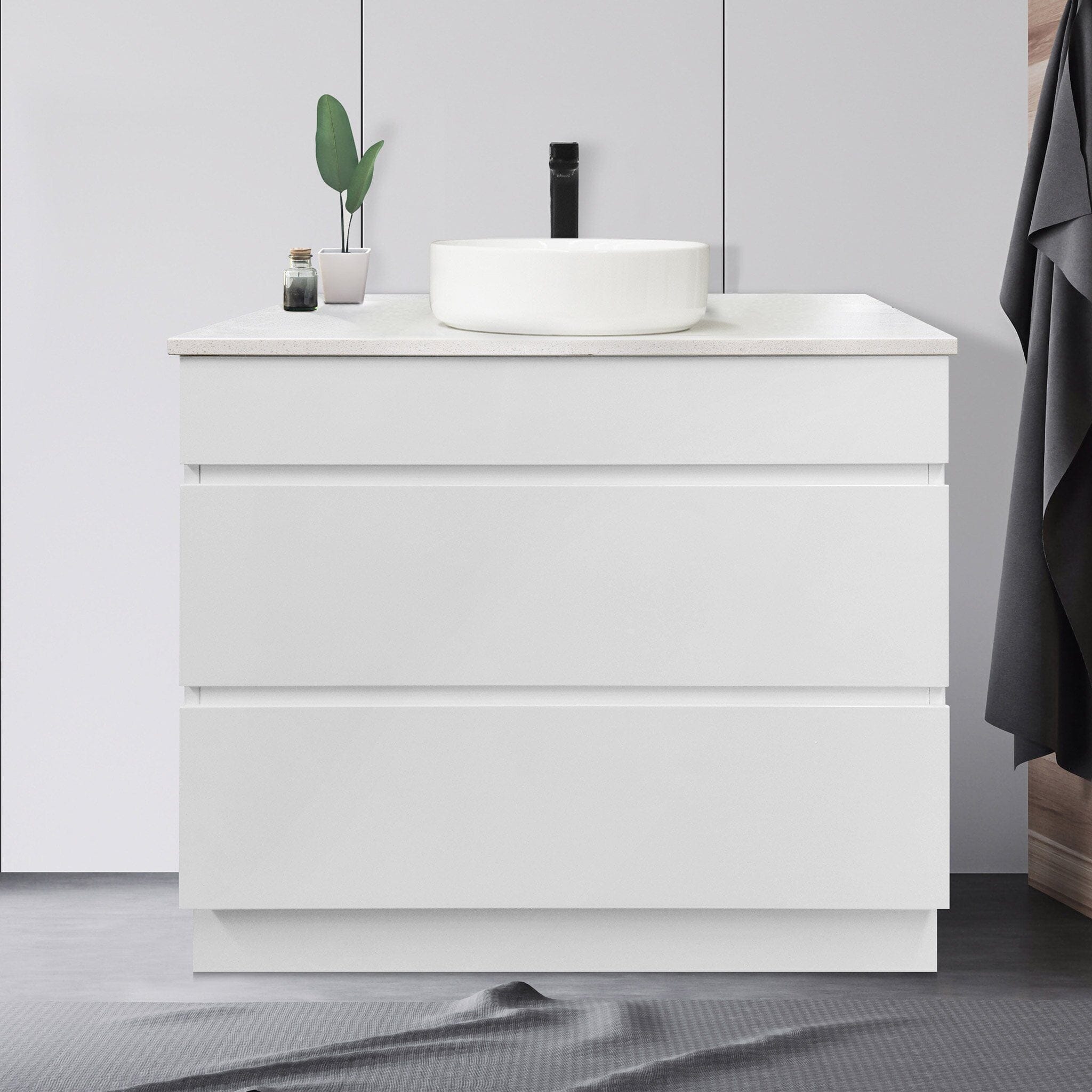 Mia 900mm Floor Standing Bathroom Vanity + Bliss Stone Top AROVA