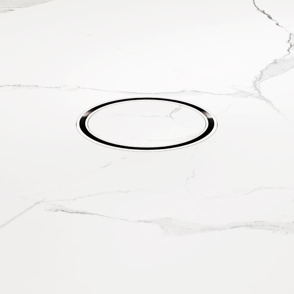 Nero 100mm Round Tile Insert Floor Waste 50mm Outlet Chrome NRFW003CH Shower Grate Nero