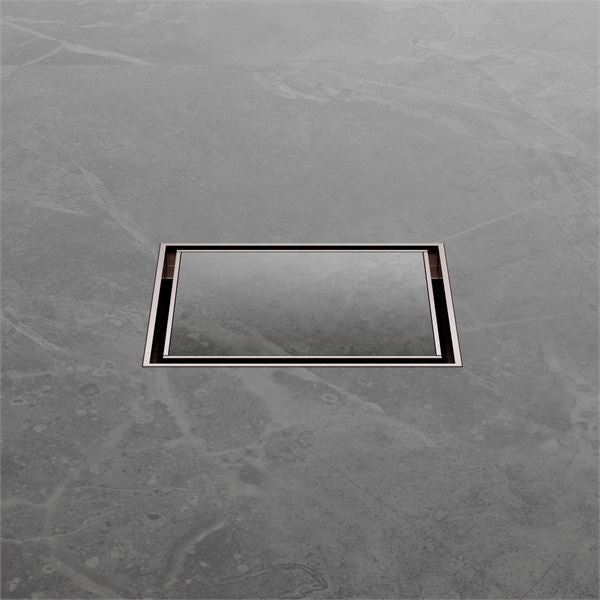 Nero 100mm Square Tile Insert Floor Waste 50mm Outlet Brushed Bronze NRFW006BZ Shower Grate Nero