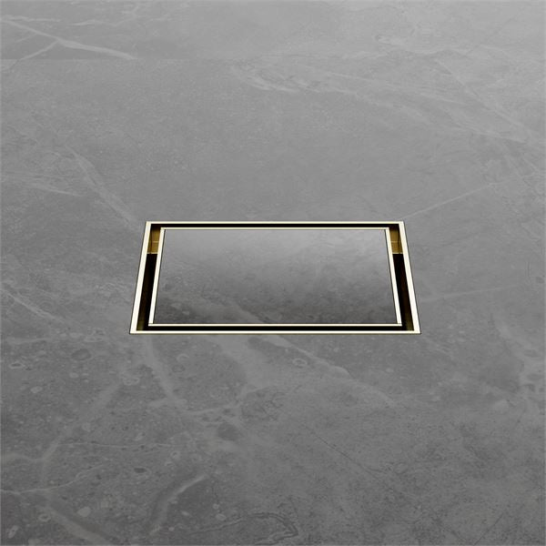 Nero 100mm Square Tile Insert Floor Waste 50mm Outlet Brushed Gold NRFW006BG Shower Grate Nero