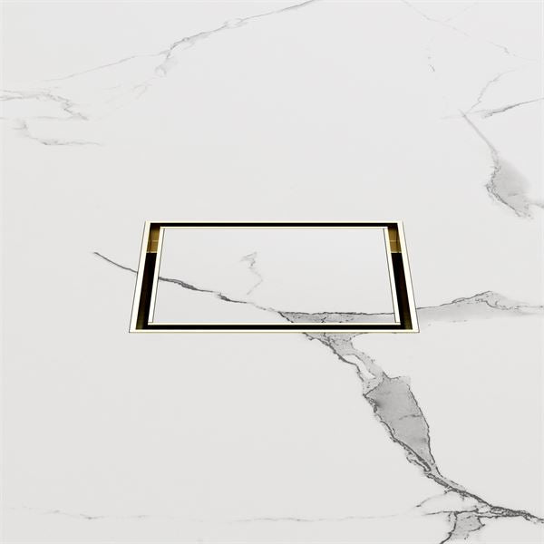 Nero 100mm Square Tile Insert Floor Waste 50mm Outlet Brushed Gold NRFW006BG Shower Grate Nero