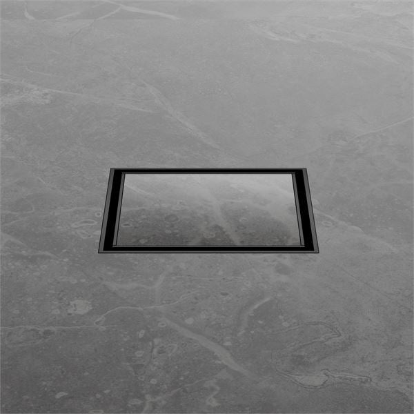 Nero 100mm Square Tile Insert Floor Waste 50mm Outlet Matte Black NRFW006MB Shower Grate Nero