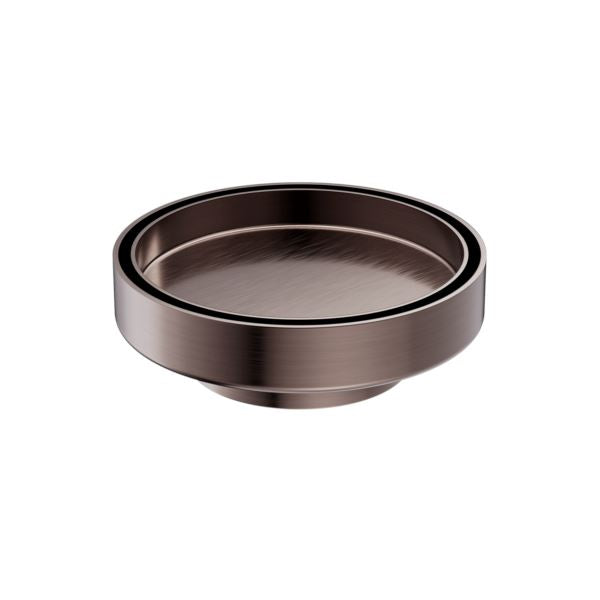 Nero 130mm Round Tile Insert Floor Waste 80mm Outlet Brushed Bronze NRFW004BZ Shower Grate Nero