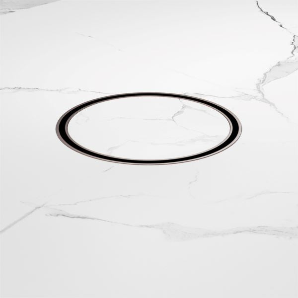 Nero 130mm Round Tile Insert Floor Waste 80mm Outlet Brushed Bronze NRFW004BZ Shower Grate Nero