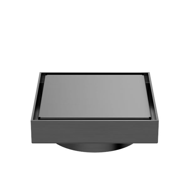 Nero 130mm Square Tile Insert Floor Waste 100mm Outlet Gunmetal NRFW008GM Shower Grate Nero