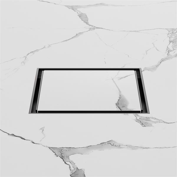 Nero 130mm Square Tile Insert Floor Waste 100mm Outlet Gunmetal NRFW008GM Shower Grate Nero