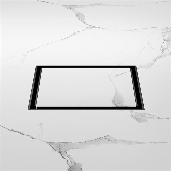 Nero 130mm Square Tile Insert Floor Waste 100mm Outlet Matte Black NRFW008MB Shower Grate Nero