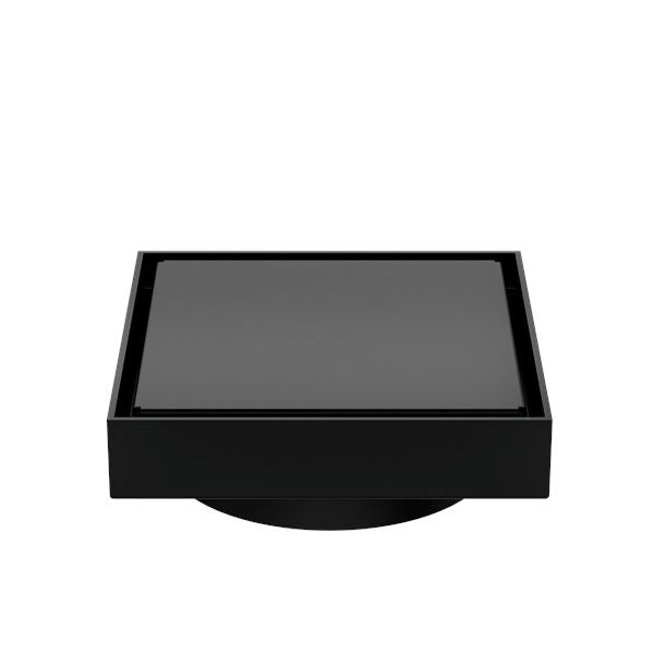 Nero 130mm Square Tile Insert Floor Waste 100mm Outlet Matte Black NRFW008MB Shower Grate Nero