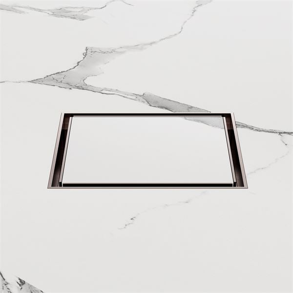 Nero 130mm Square Tile Insert Floor Waste 80mm Outlet Brushed Bronze NRFW007BZ Shower Grate Nero