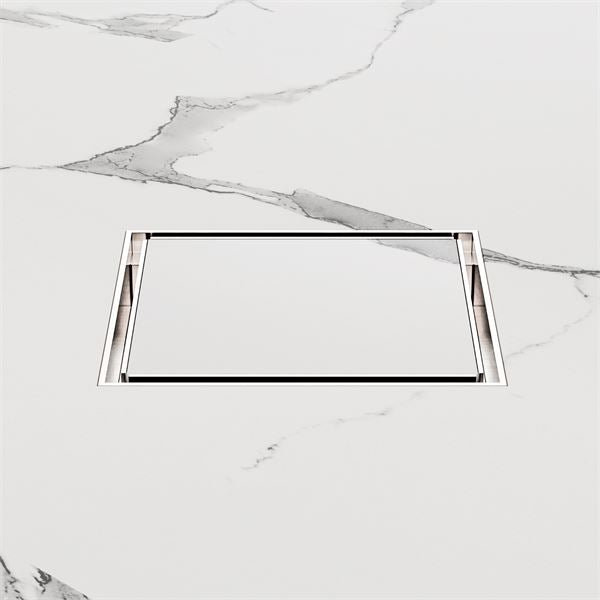 Nero 130mm Square Tile Insert Floor Waste 80mm Outlet Brushed Nickel NRFW007BN Shower Grate Nero
