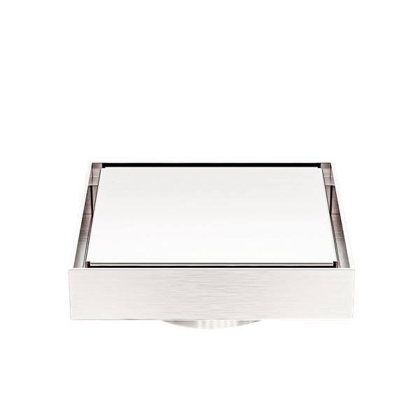 Nero 130mm Square Tile Insert Floor Waste 80mm Outlet Brushed Nickel NRFW007BN Shower Grate Nero