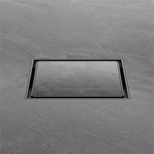 Nero 130mm Square Tile Insert Floor Waste 80mm Outlet Gunmetal NRFW007GM Shower Grate Nero