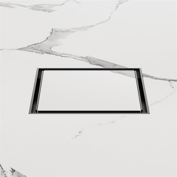 Nero 130mm Square Tile Insert Floor Waste 80mm Outlet Gunmetal NRFW007GM Shower Grate Nero