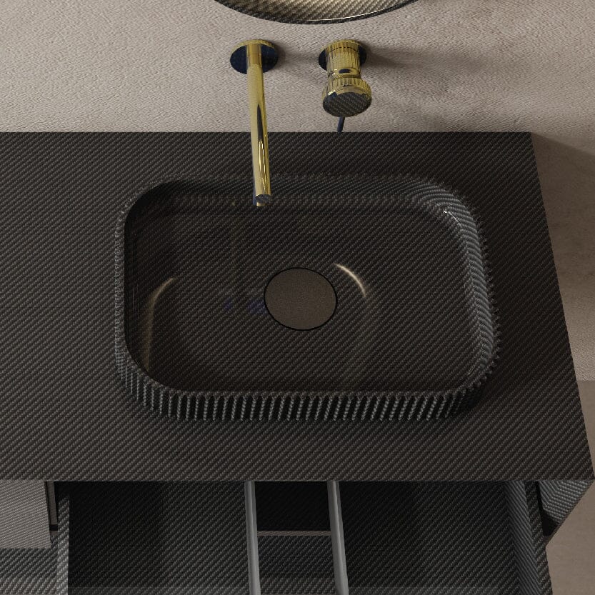 Noir Carbon Fiber Above Counter Basin Matte Black Basins Arova