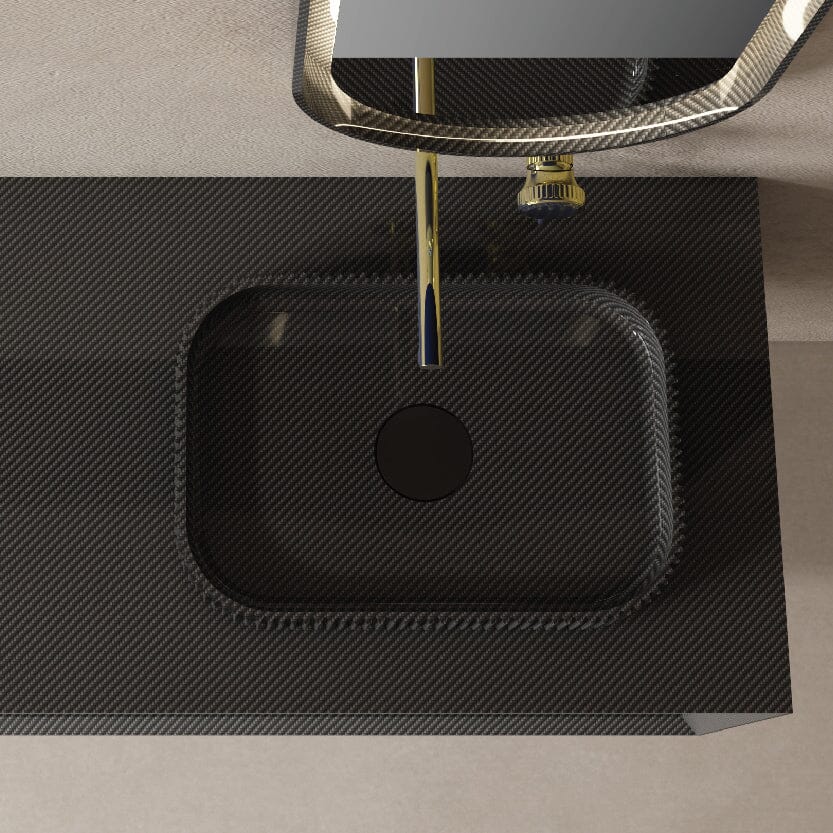 Noir Carbon Fiber Above Counter Basin Matte Black Basins Arova