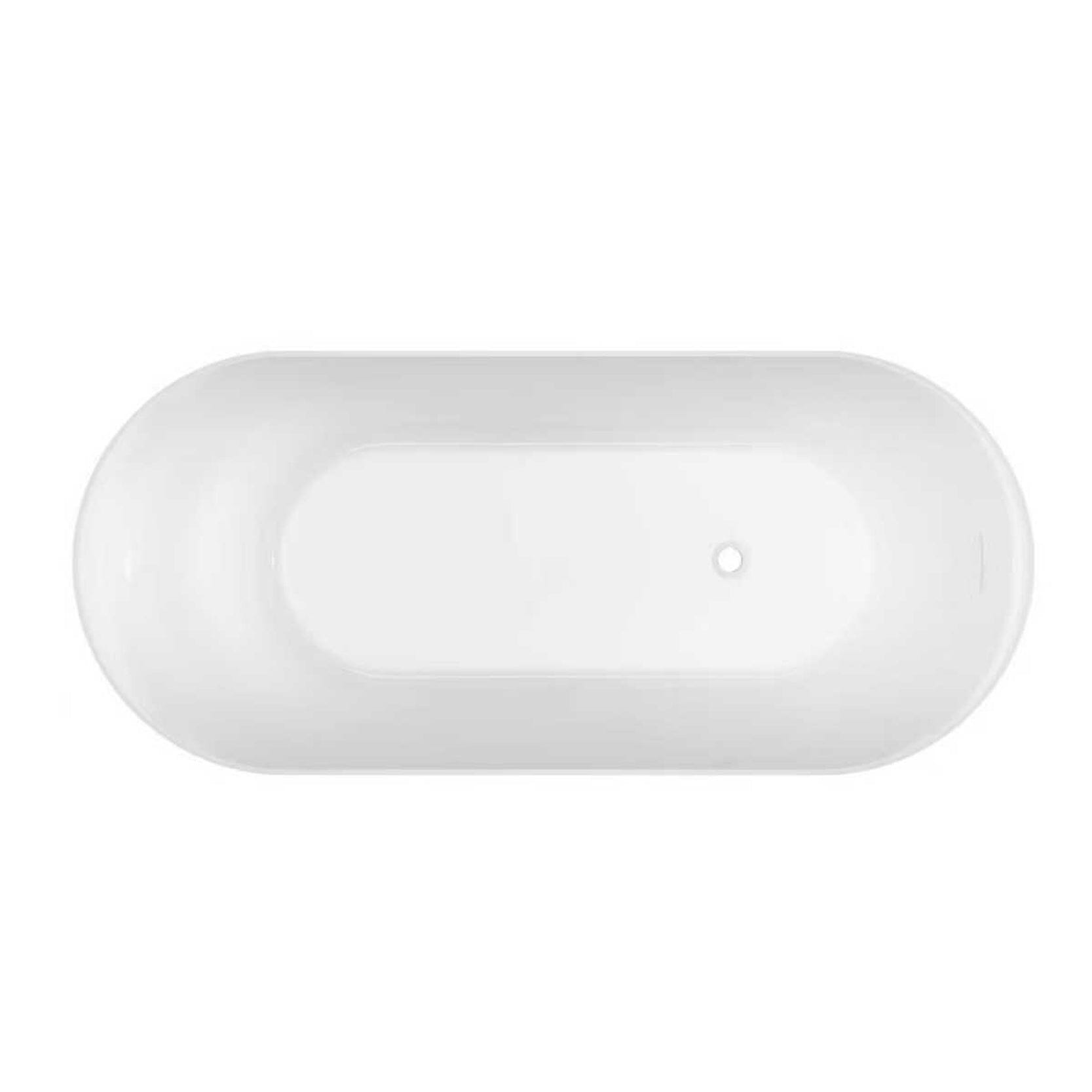 Nola 1700mm Ergonomic Freestanding Bath with Overflow Matte White Baths Arova