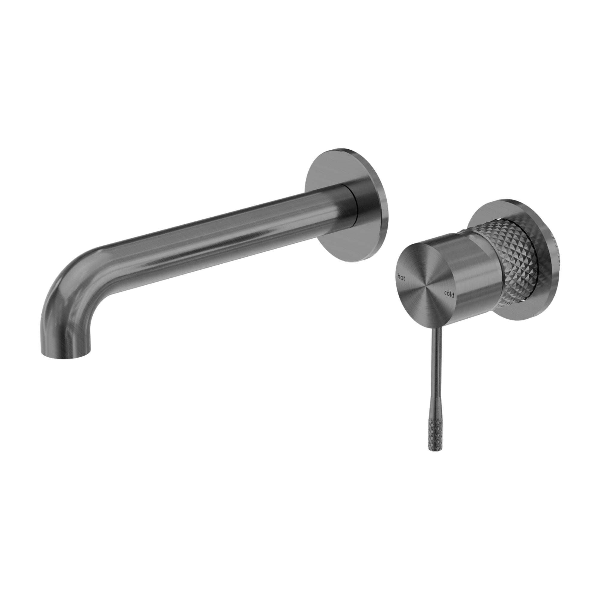 OPAL WALL BASIN/BATH MIXER SEPARATE BACK PLATE 260MM GRAPHITE Tapware Nero