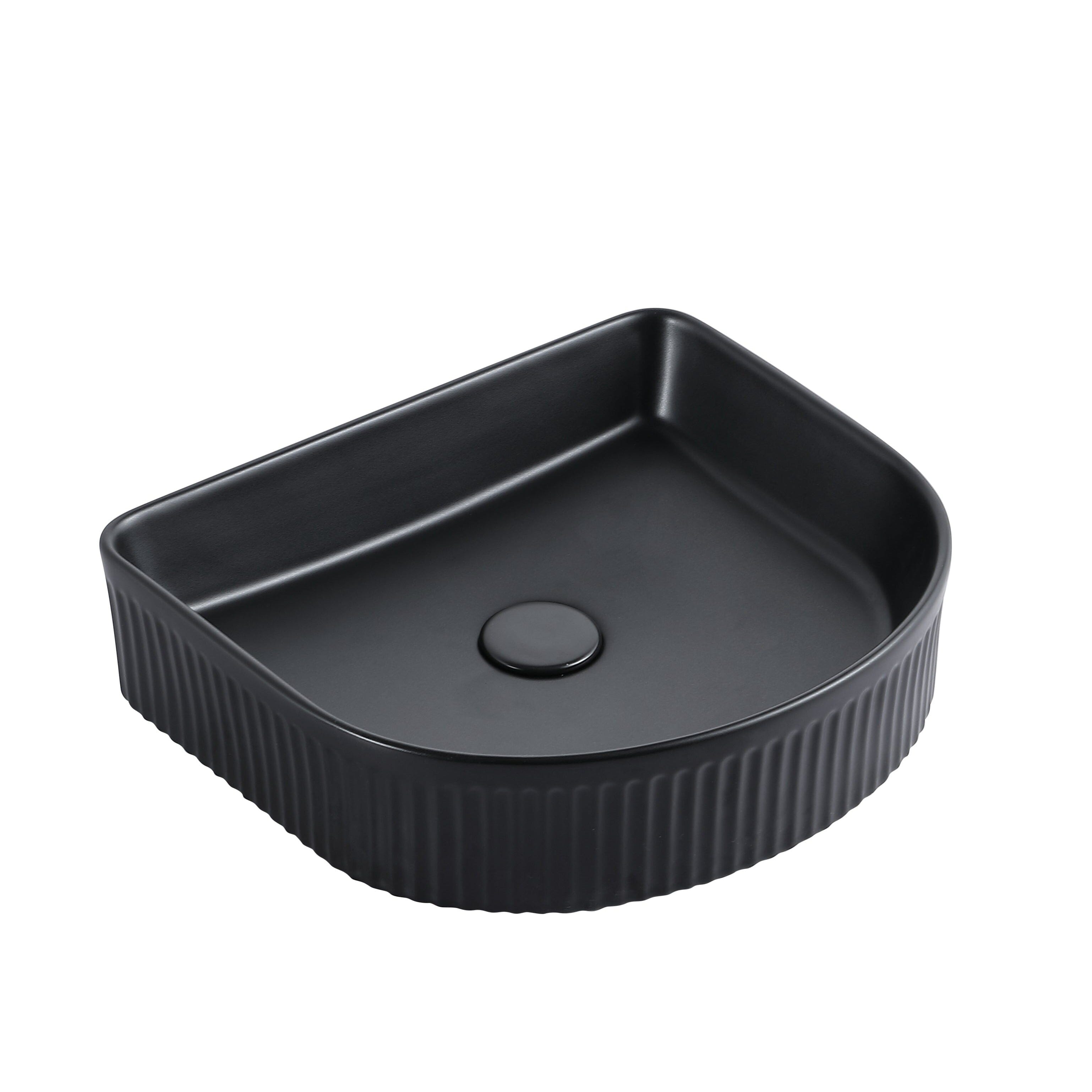Ori 41 Arch Basin Fluted Above Counter Matte Black Basins Arova