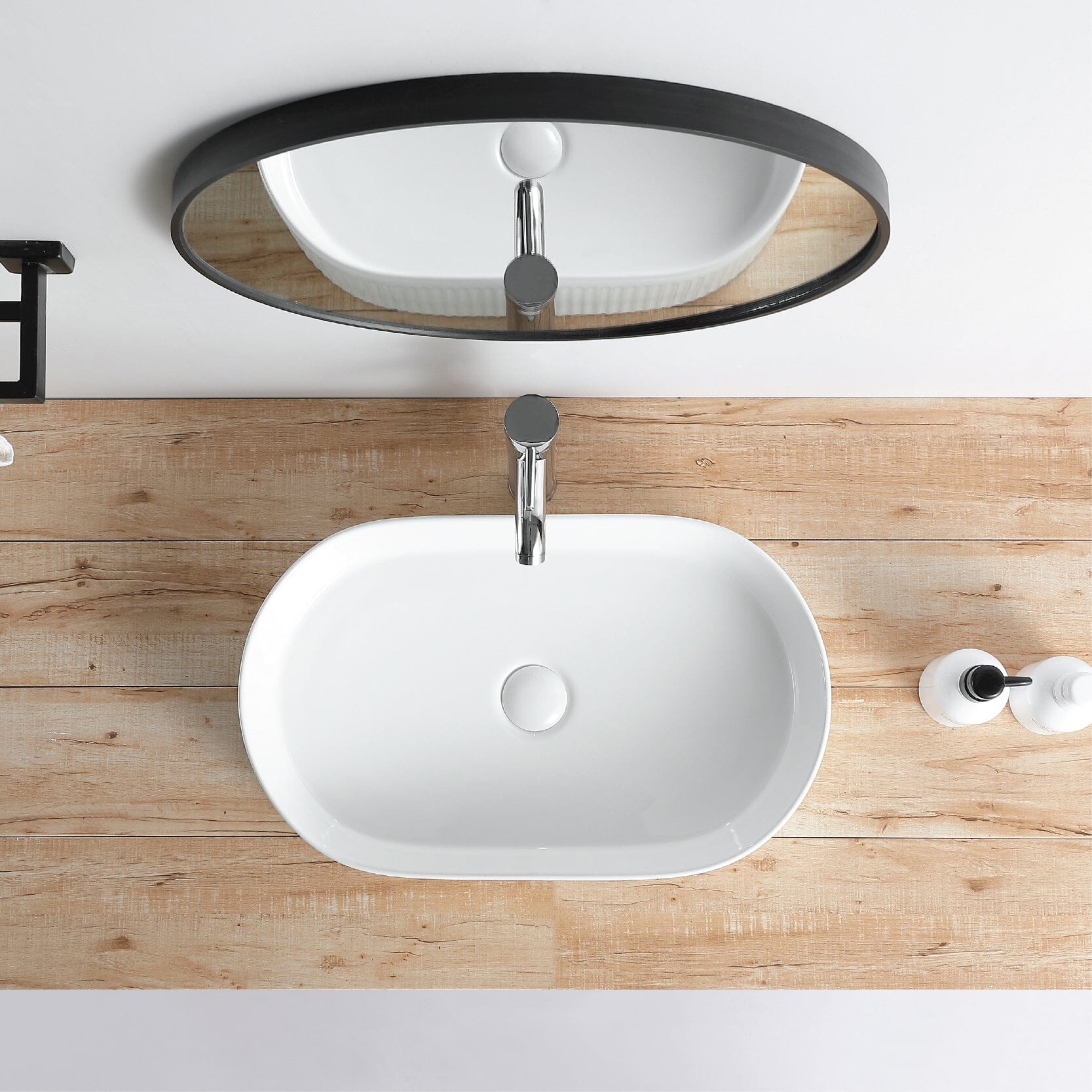 Ori 56 Fluted Above Counter Oval Basin Gloss White Basins Arova