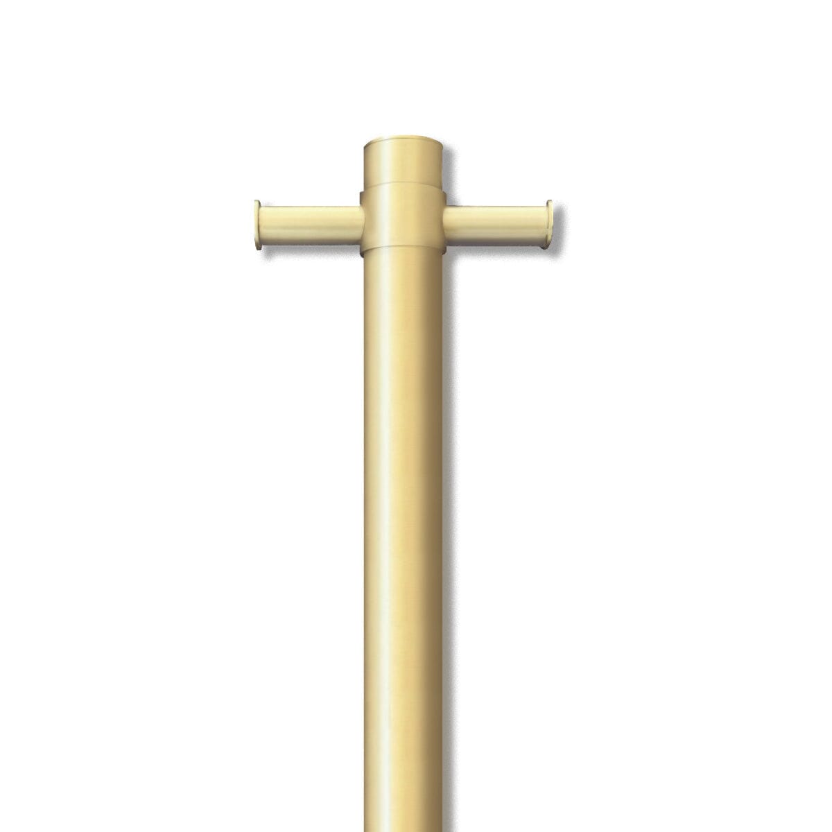 ORIO Round Vertical Heated Towel Rail Single Brushed Gold Heated Towel Rails Arova