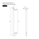 ORIO Round Vertical Heated Towel Rail Single Brushed Nickel Accessories Arova