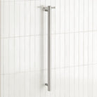ORIO Round Vertical Heated Towel Rail Single Brushed Nickel Heated Towel Rails Arova