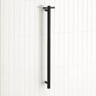 ORIO Round Vertical Heated Towel Rail Single Matte Black Heated Towel Rails Arova