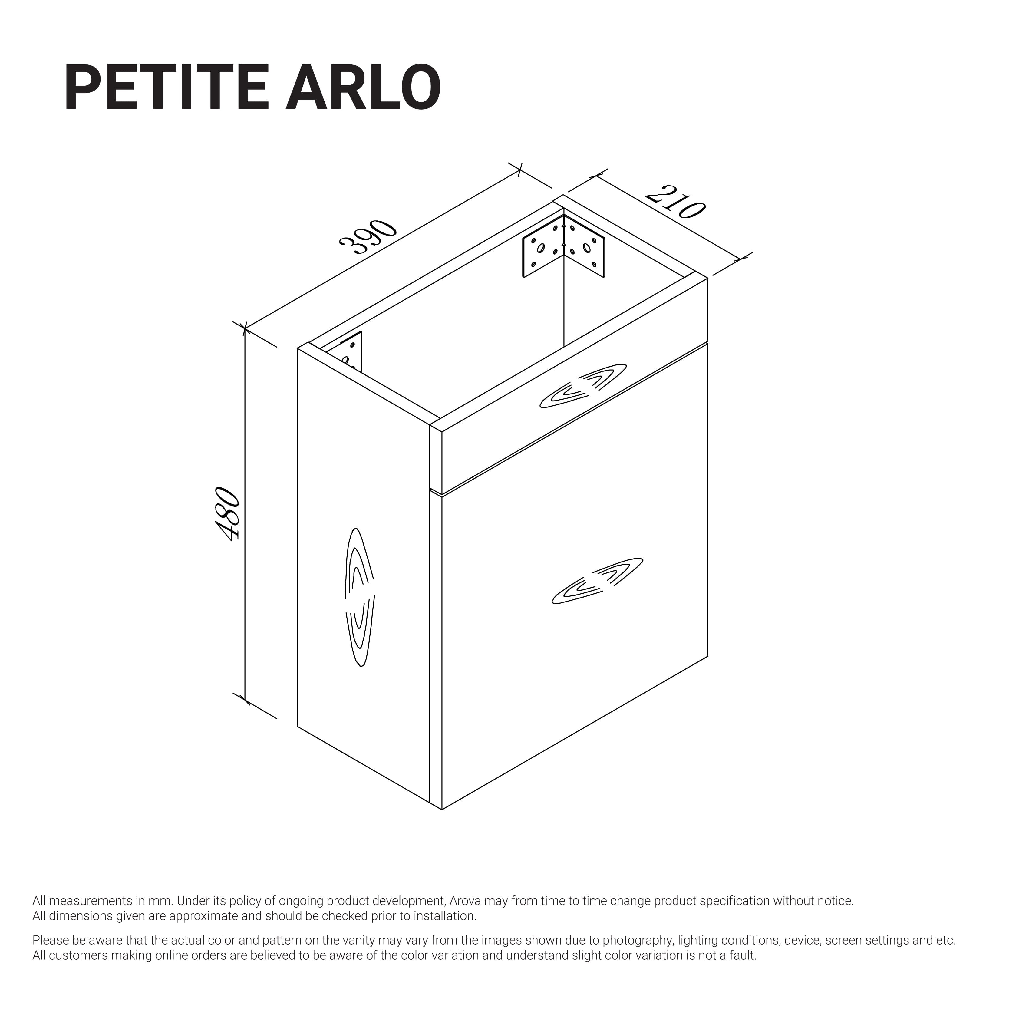 Petite Arlo 390mm Timber Small Bathroom Vanity Vanities Arova