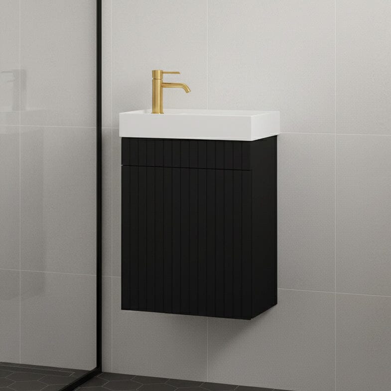 Petite Bronte 390mm Small Bathroom Vanity Matte Black Vanities Arova