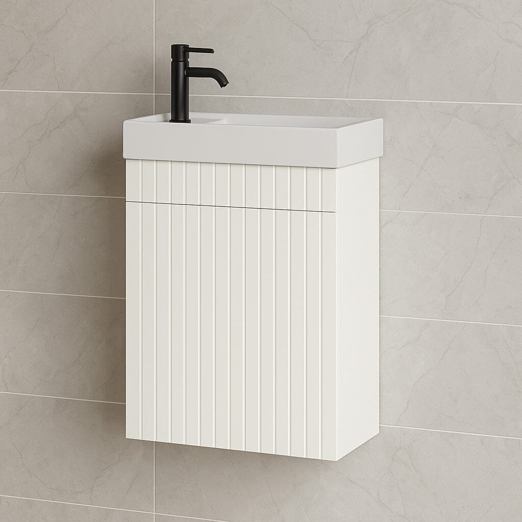 Petite Bronte 390mm Small Bathroom Vanity Matte White Vanities Arova