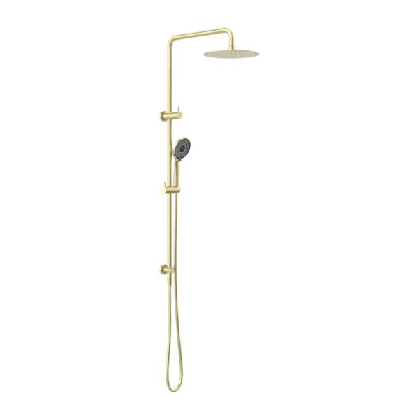 ROUND PROJECT TWIN SHOWER BRUSHED GOLD NR232105DBG Showers Nero