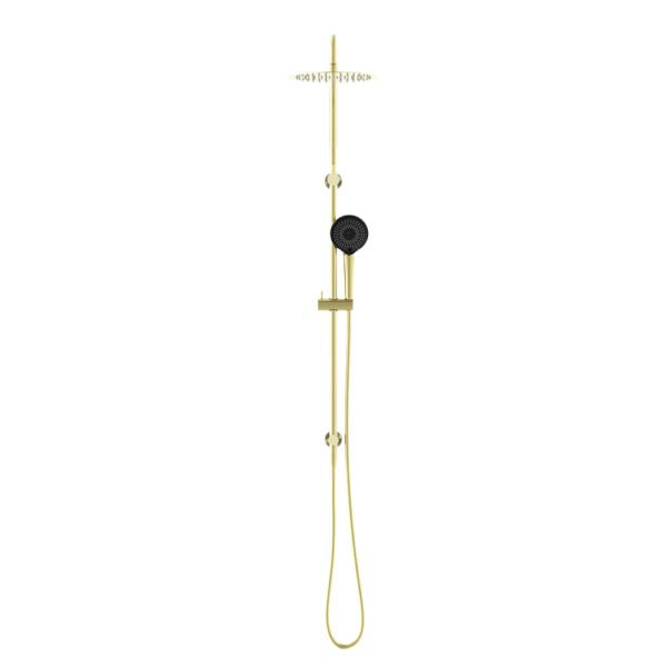 ROUND PROJECT TWIN SHOWER BRUSHED GOLD NR232105DBG Showers Nero