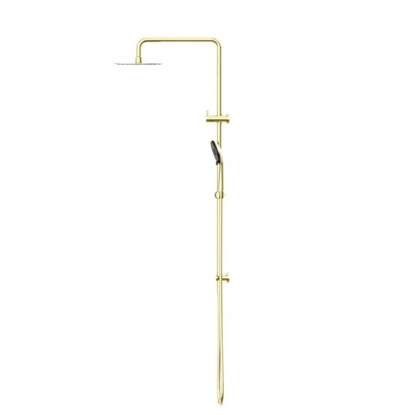 ROUND PROJECT TWIN SHOWER BRUSHED GOLD NR232105DBG Showers Nero