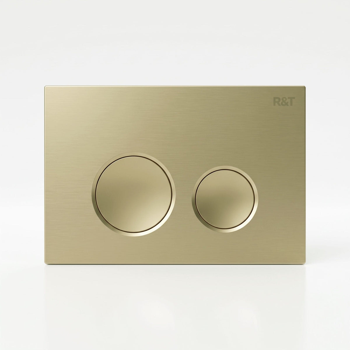 R&T Round Concealed In Wall Flush Plate Button Toilets R&T Brushed Gold