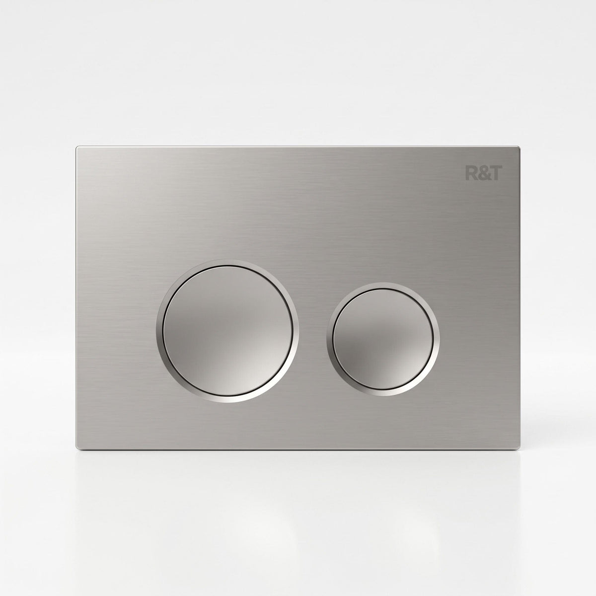 R&T Round Concealed In Wall Flush Plate Button Toilets R&T Brushed Nickel