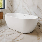 Sera 1500mm Freestanding Bath with Overflow Gloss White Baths Arova