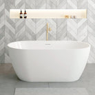 Sera 1700mm Oval Freestanding Bath with Overflow Gloss White Baths Arova