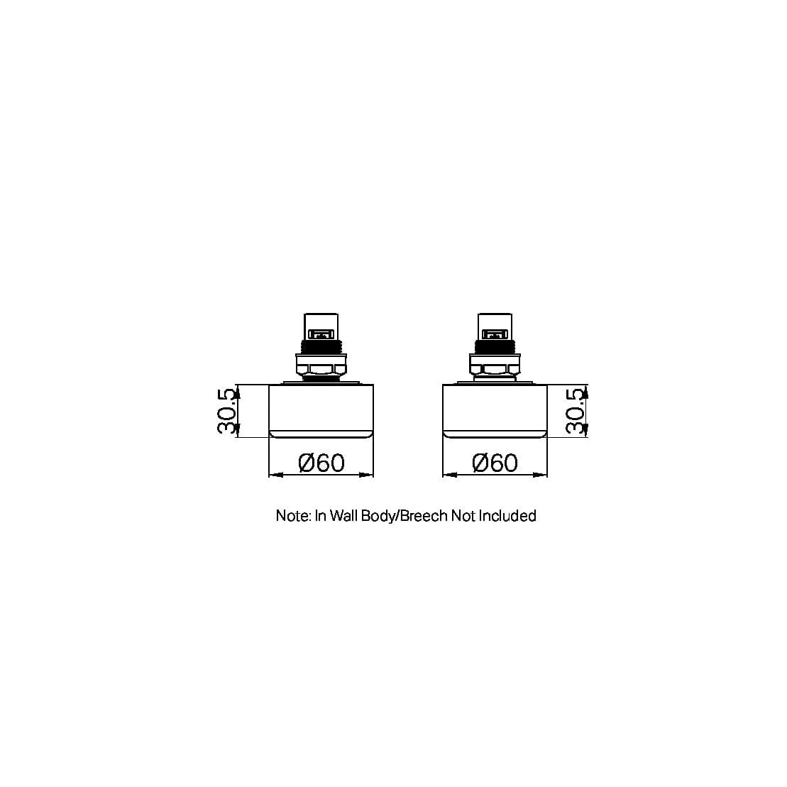 SERENITY WALL TOP ASSEMBLY WITH METAL HANDLE BRUSHED NICKEL 24D010BN Tapware Nero