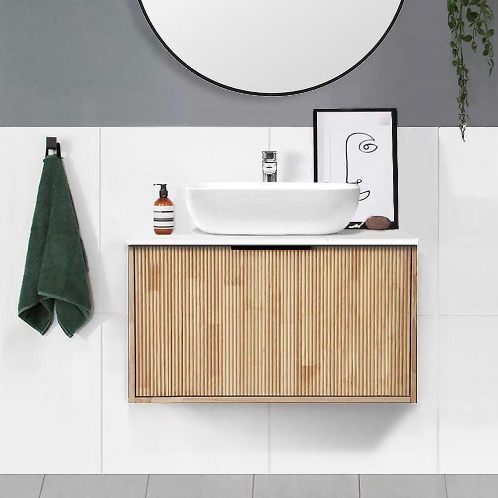 Somer 750mm Timber Wall Hung Bathroom Vanity + Bliss Stone Top AROVA