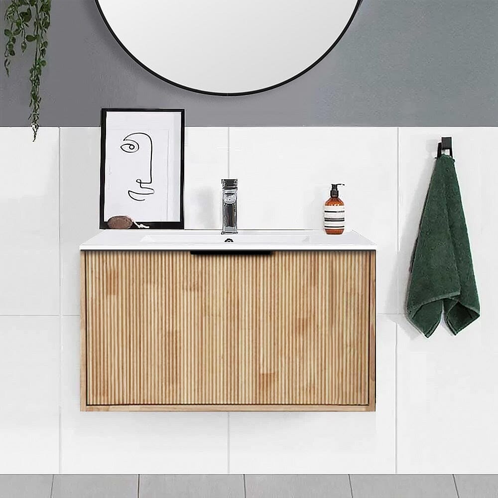 Somer 750mm Timber Wall Hung Bathroom Vanity + Ceramic Top AROVA