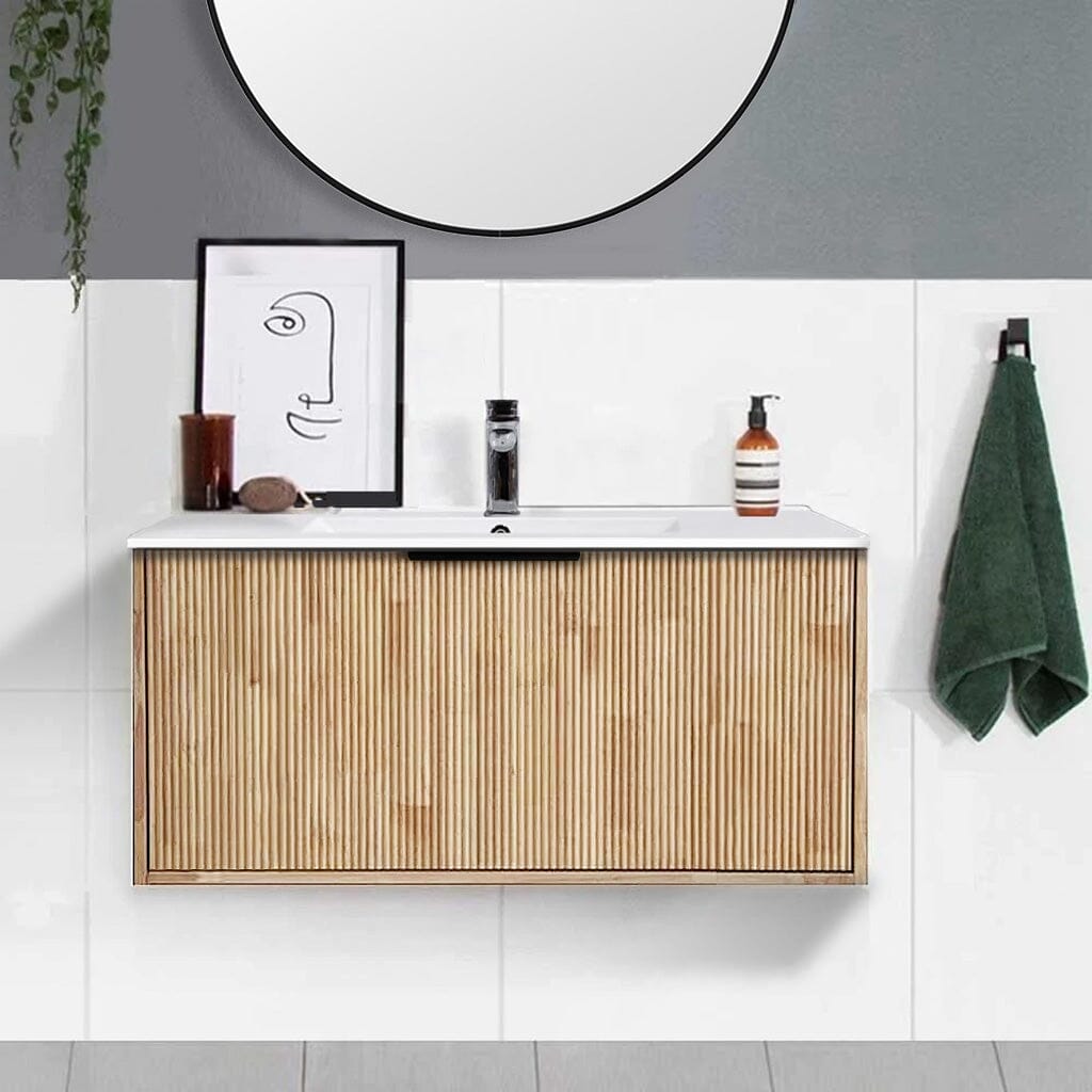 Somer 900mm Timber Wall Hung Bathroom Vanity + Ceramic Top AROVA