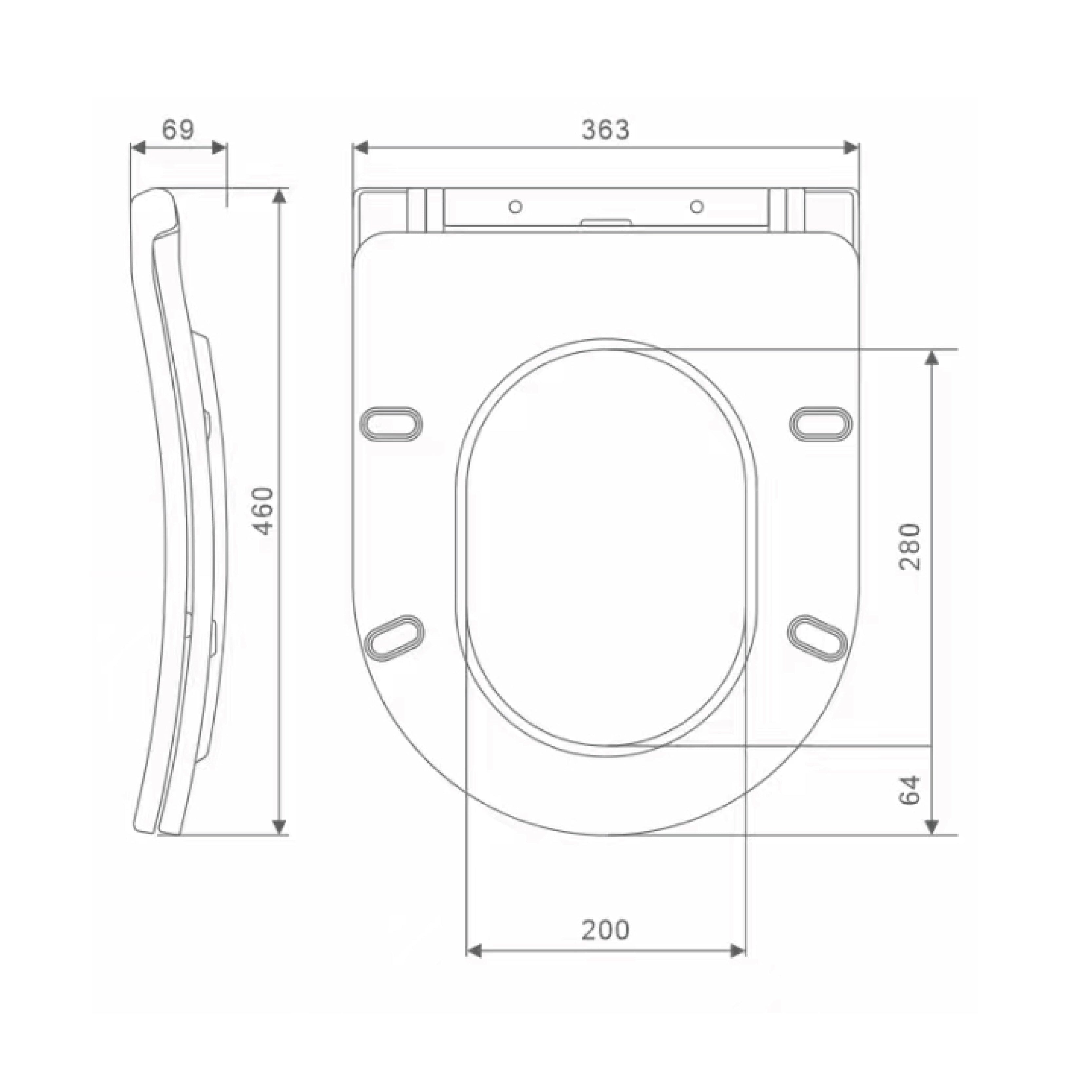 ST06 Ergoflow Soft Close UF Toilet Seat with Quick Release Design Toilets Arova