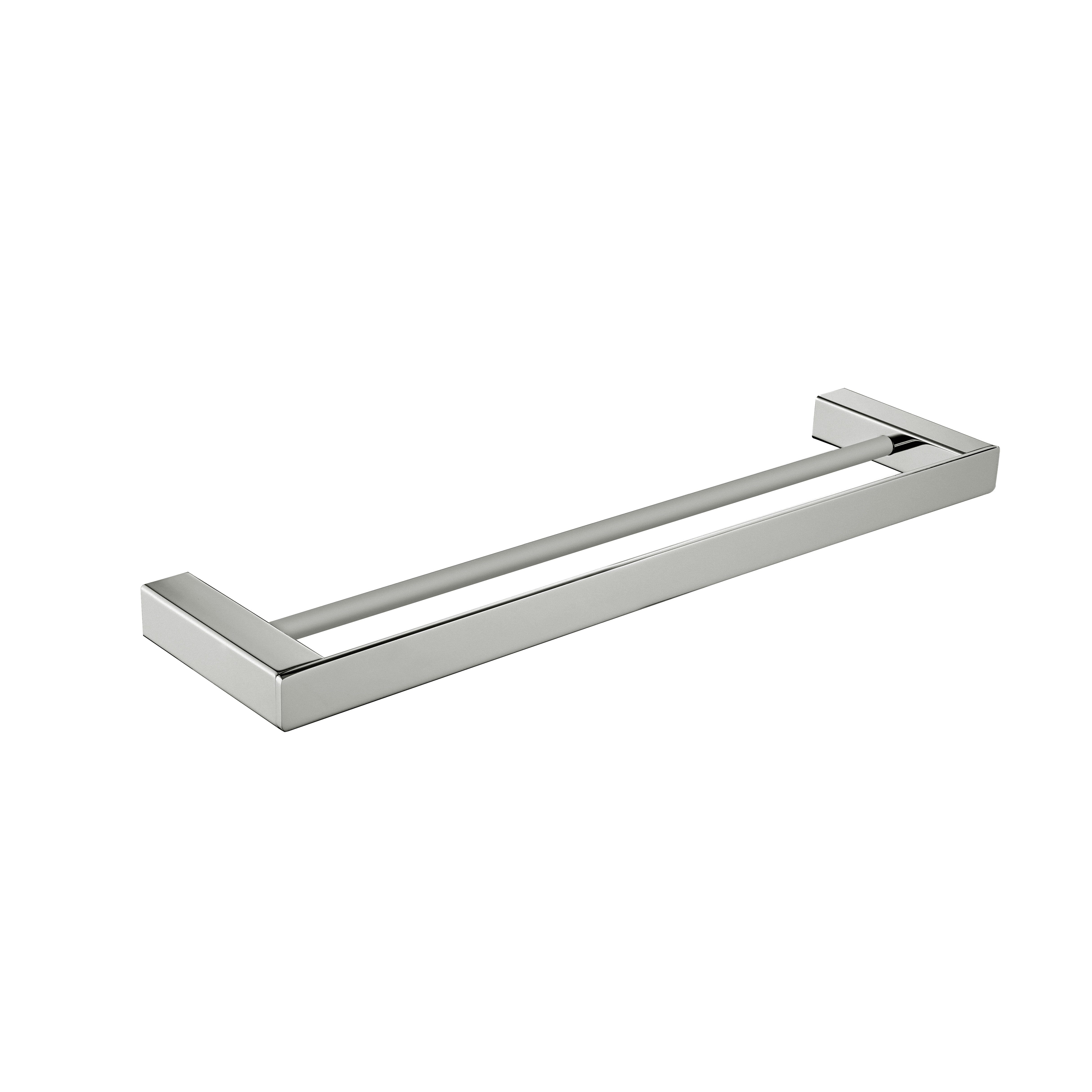 Viva Double Towel Rail 600mm Brushed Nickel Accessories Arova