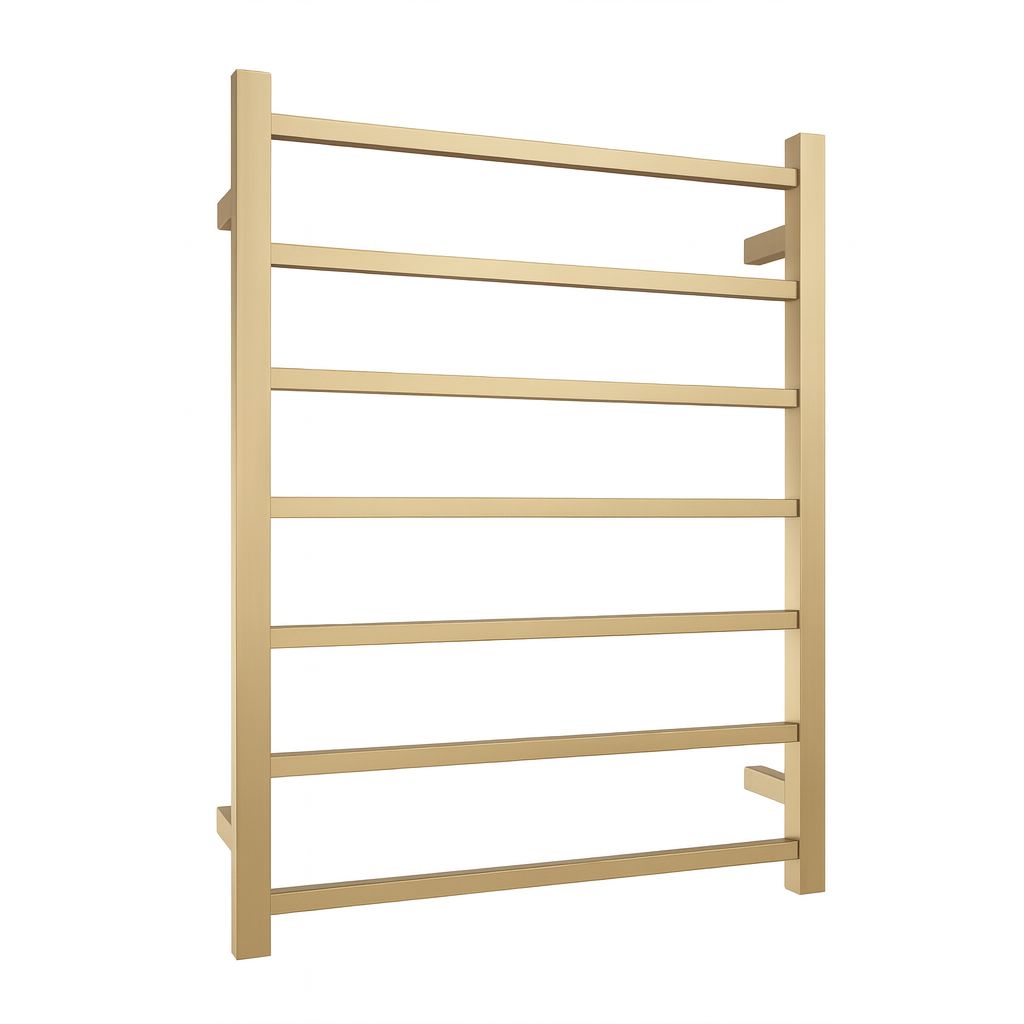 VIVA Heated Towel Rail Square Brushed Gold Heated Towel Rails Arova