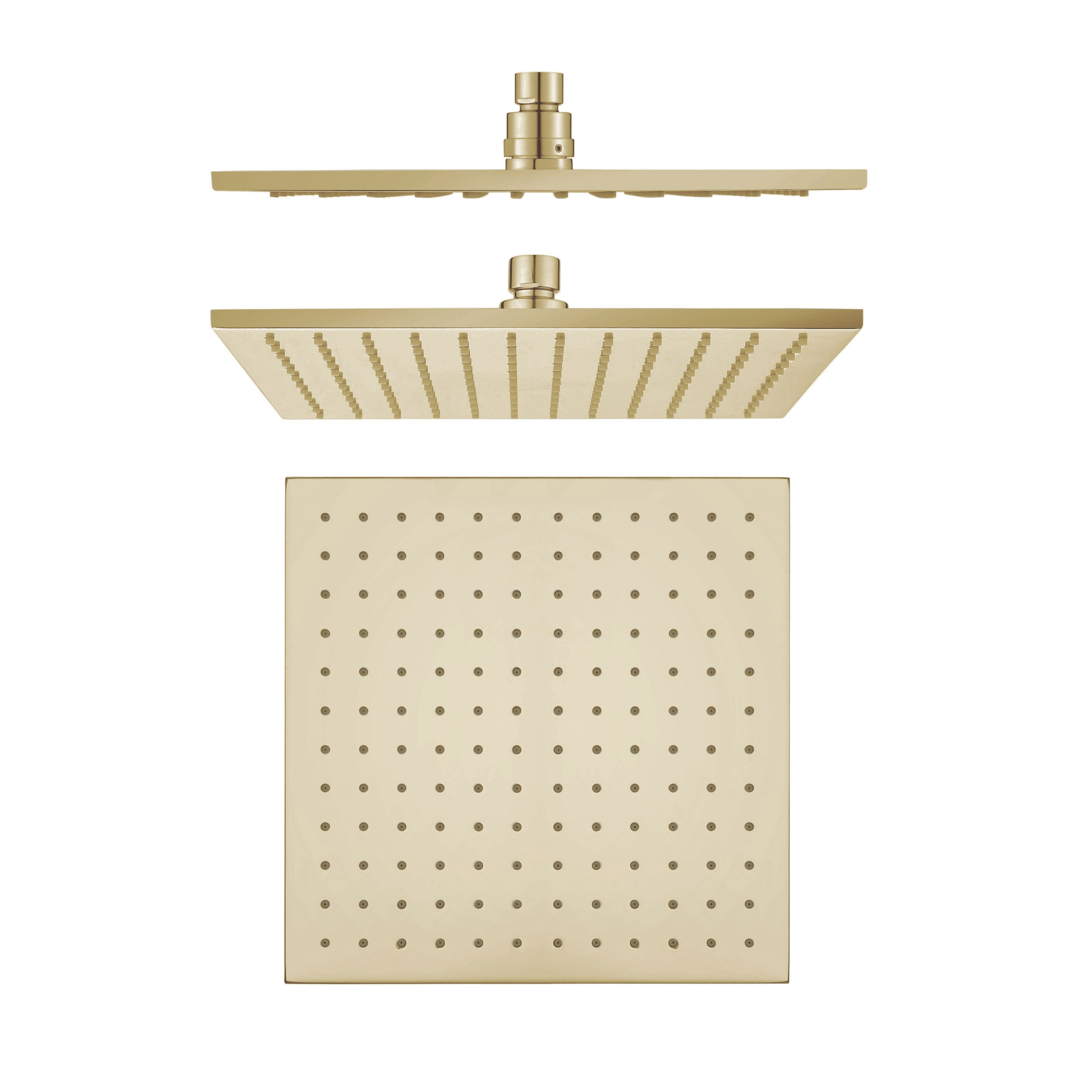 VIVA Square Shower Head 250mm Brushed Gold Showers Arova