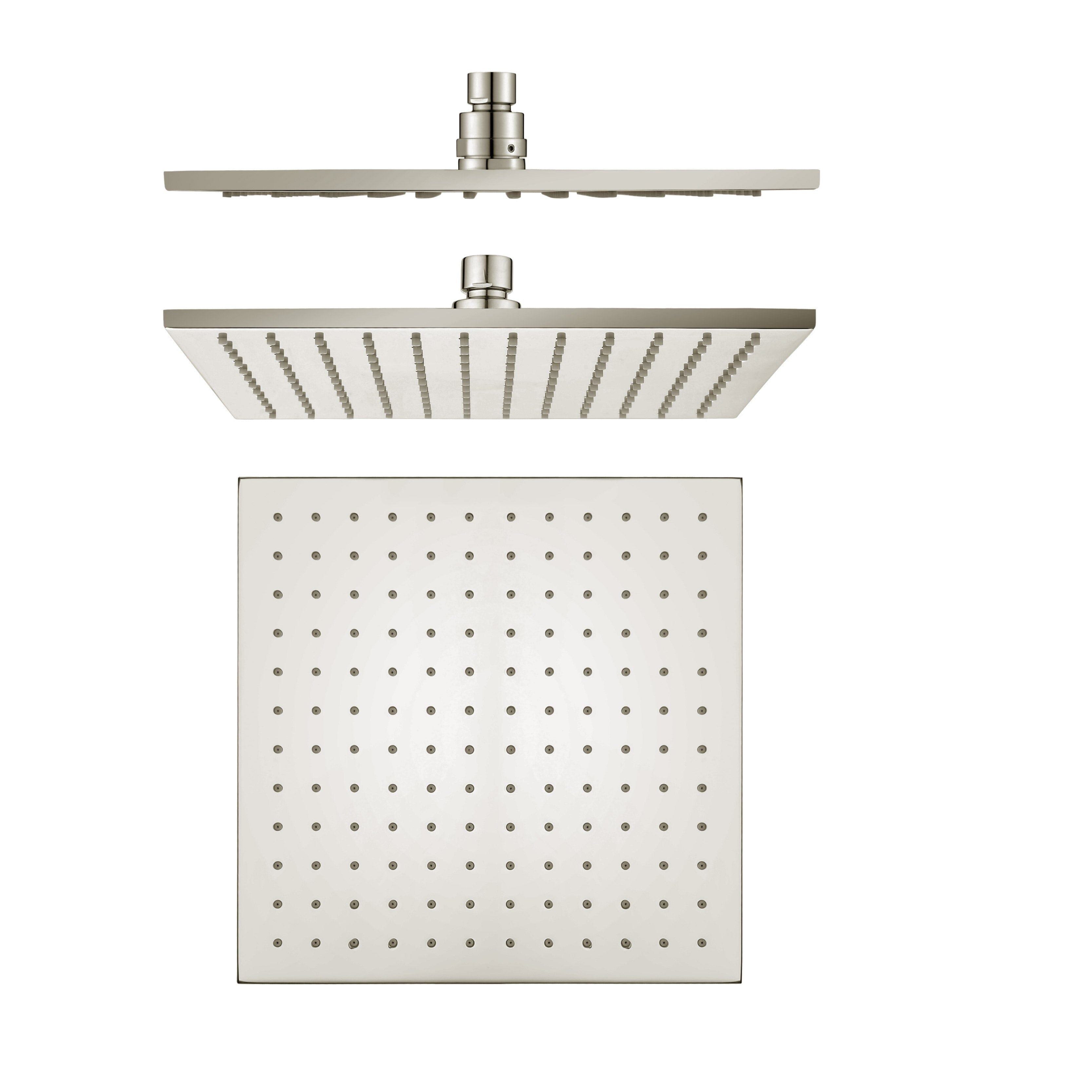 VIVA Square Shower Head 250mm Brushed Nickel Showers Arova