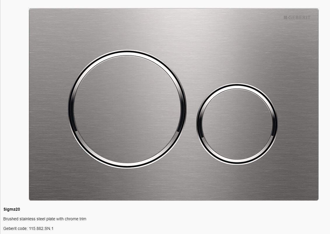 Yara51 Rimless Tornado Wall Hung Toilet + Geberit Stainless Steel Button Package Toilets Arova